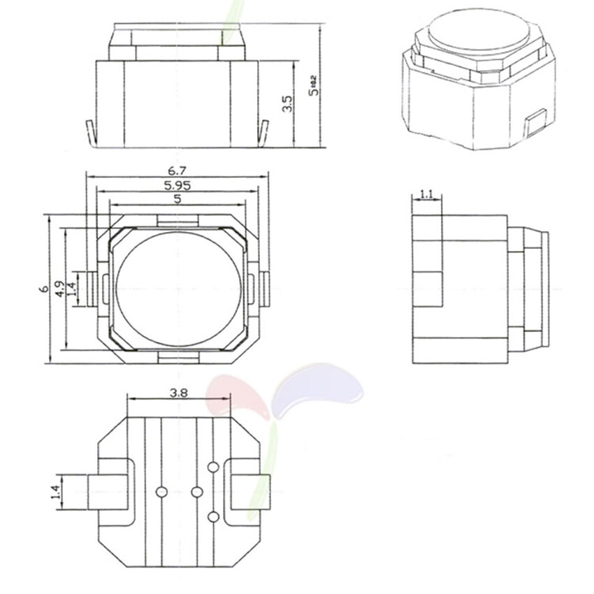SMD 6x6x5mm Push Button Switch Silent Micro Switch Tact Switch Key Switch Mini