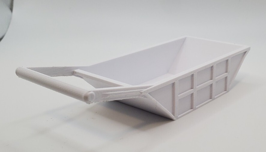 Custom 1/50 Scale 12 Cubic Yard Bedding Box in White