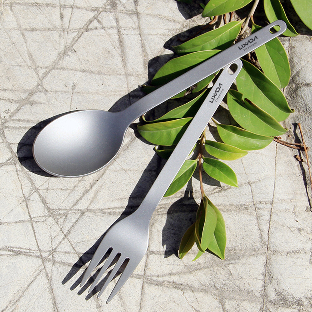 Fork Spoon Set Ultralight Outdoor Camping Cutlery Tableware Kit K7B9