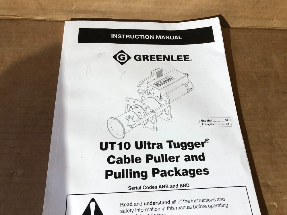 Greenlee UT10 Ultra Tugger Cable Puller and Pulling Manual Only