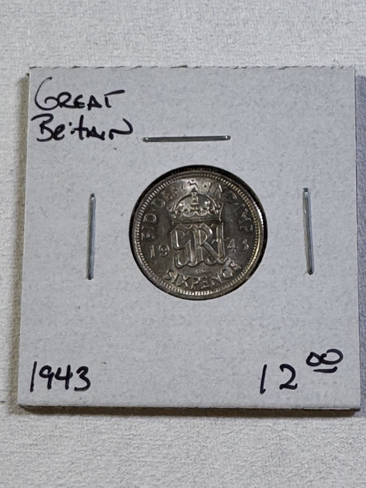 1943 Great Britain Silver 6 Pence