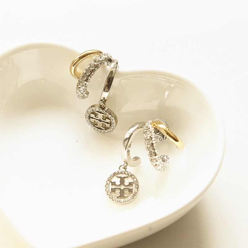 New！Tory Burch Silver Hexagonal Drop Earrings.😍🤩
