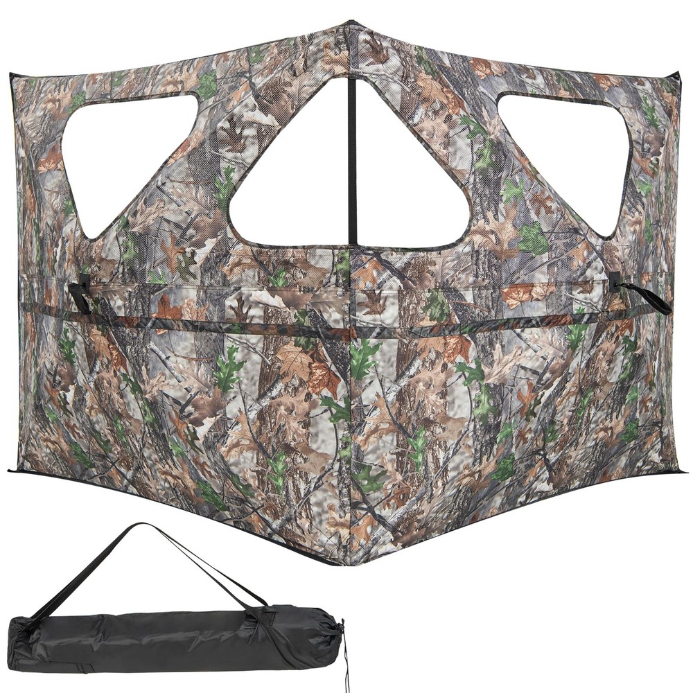 Tangkula 2-Panel Stakeout Hunting Blind, See Through 2-Panel, Camouflage