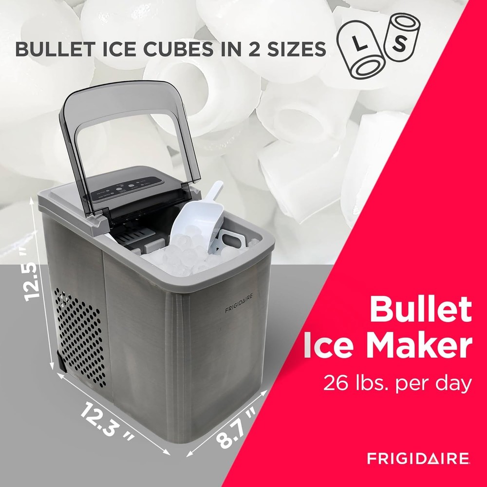 Portable Compact Maker, Ice Making Machine, Stainless,