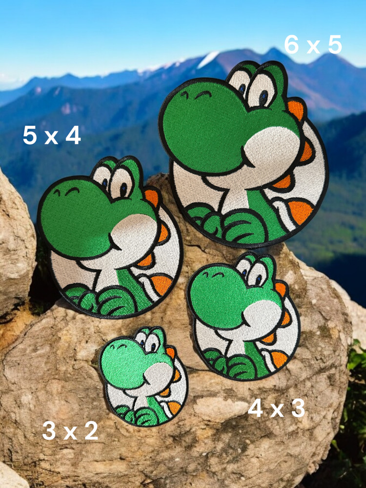Yoshi Embroidery Patch multi sizes 3" - 6"