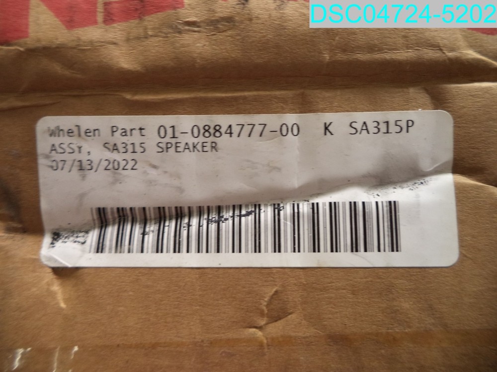 01-0884777-00 Whelen SA315P Black Plastic Speaker