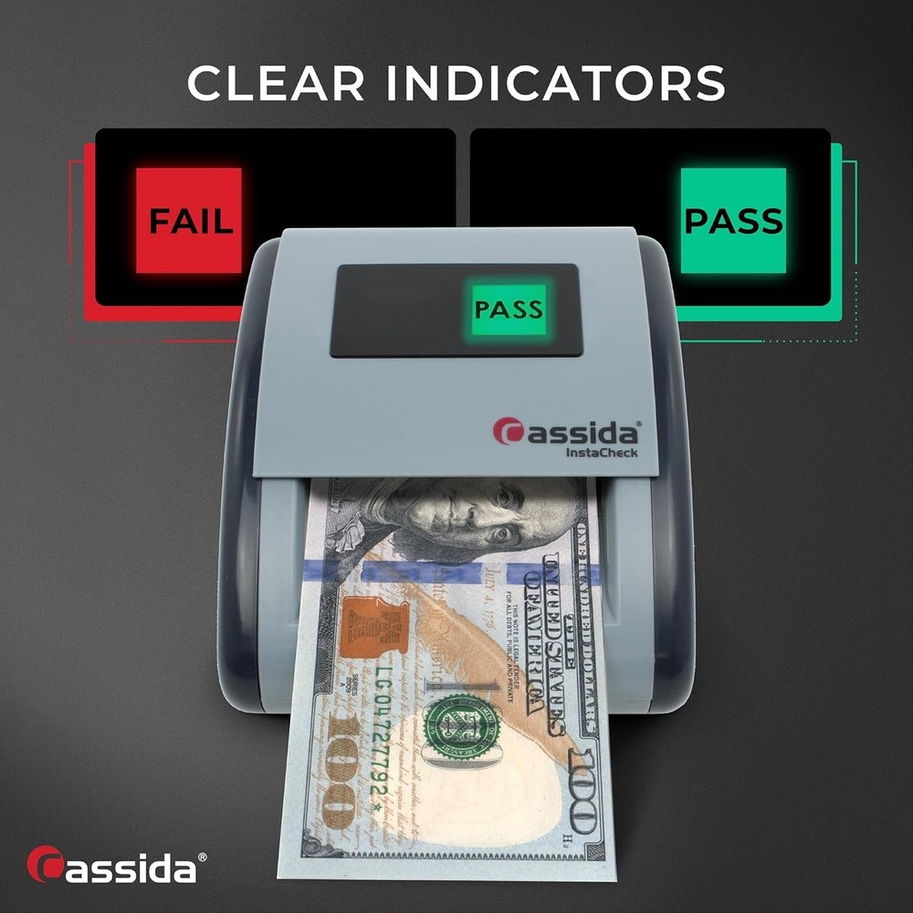 InstaCheck Bill Authenticator: Advanced IR, UV, Magnetic Scan, 1 Yr