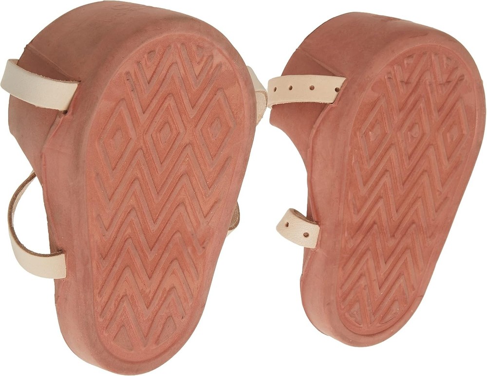 Brown Molded Rubber Kneepads with Double Adjustable Straps for Reliable Fit