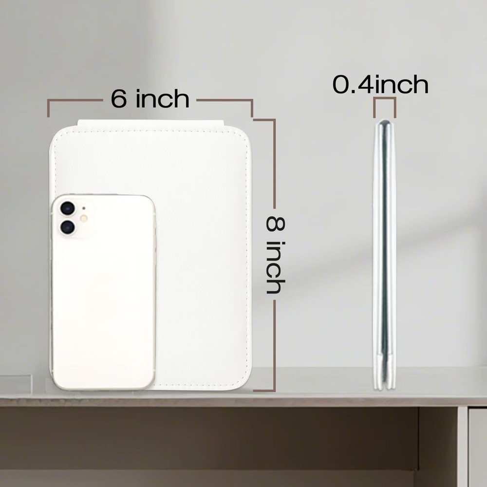 gogofree Foldable Desktop Mirror, 8" × 6" Adjustable Angle 8"L x 6"W, White