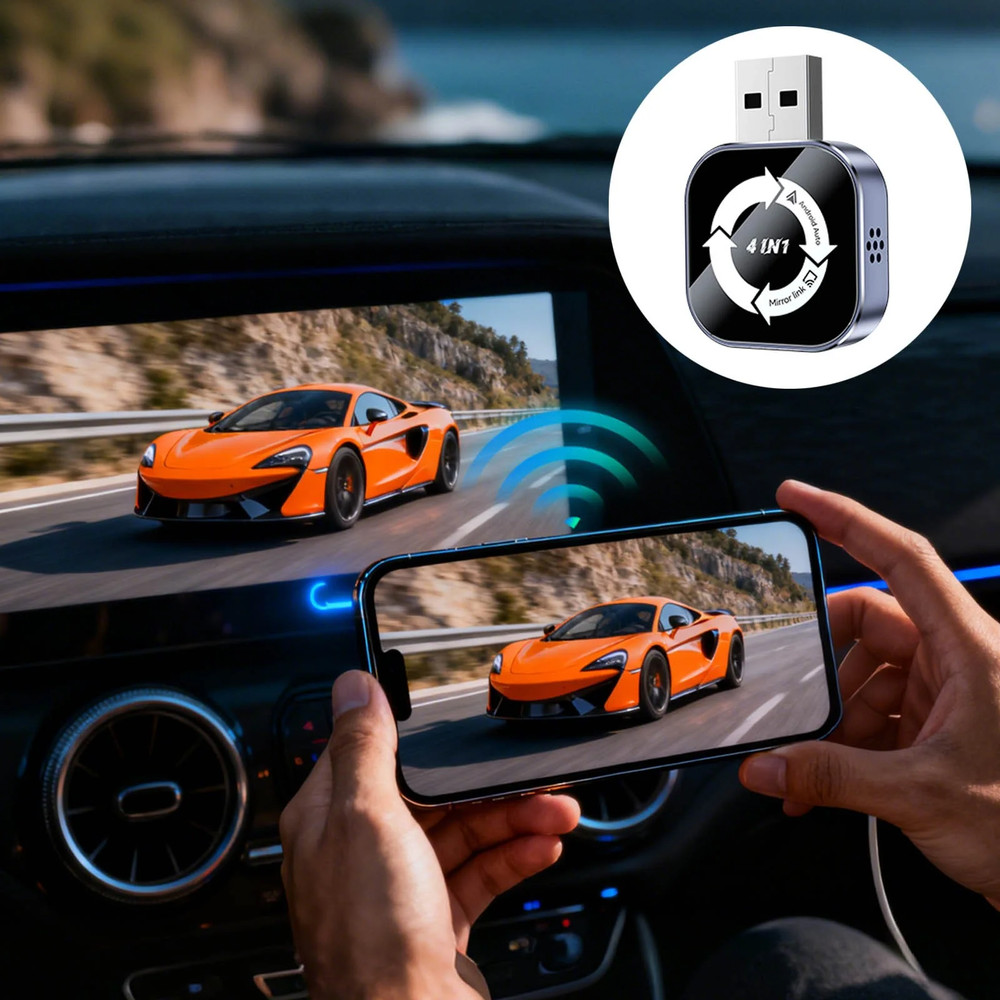 Wireless CarPlay USB Adapter With Screen Mirror