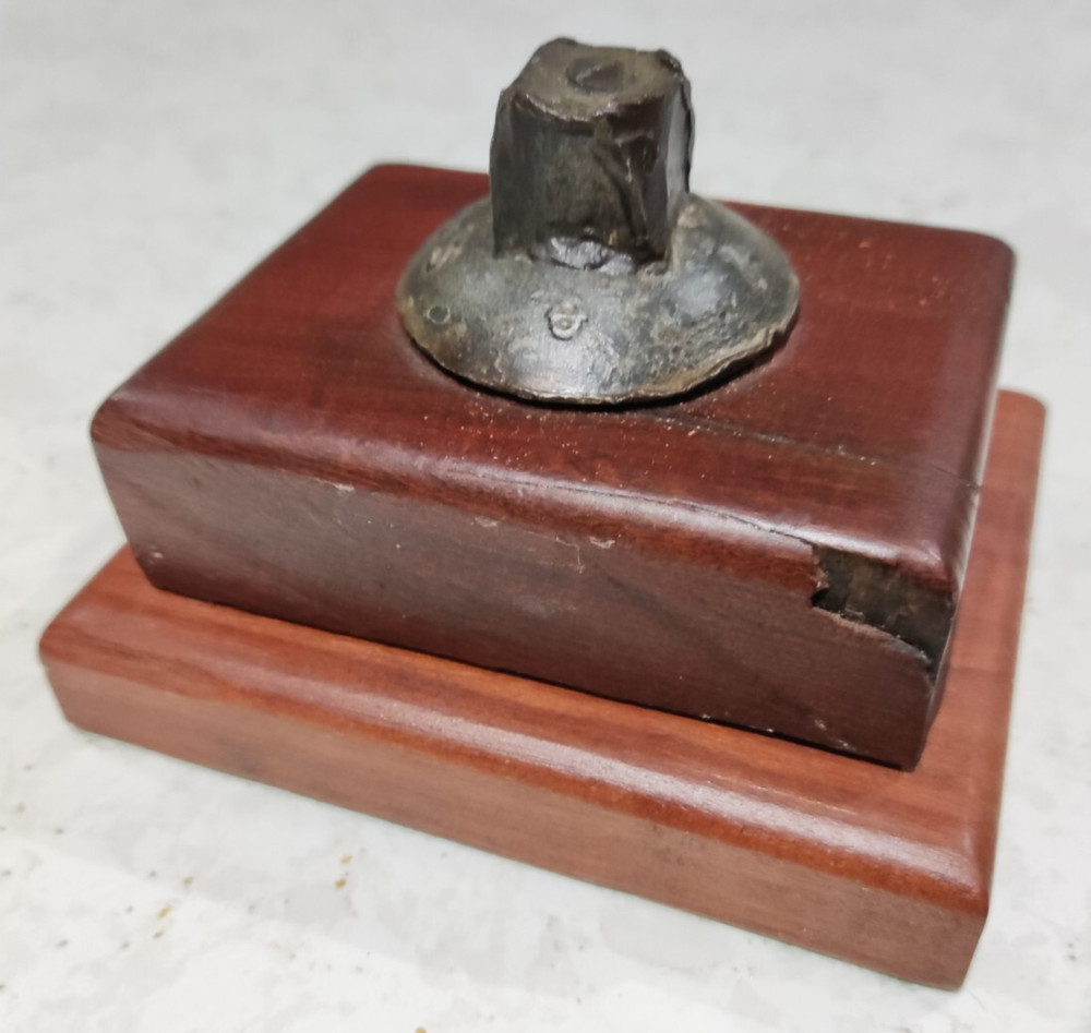 SAR (South African Railways ?) 1945 mounted railway sleeper bolt / stud / nail