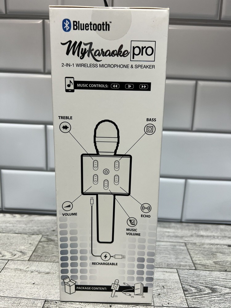MY KARAOKE PRO 2-in-1 WIRELESS BLUETOOTH MICROPHONE New