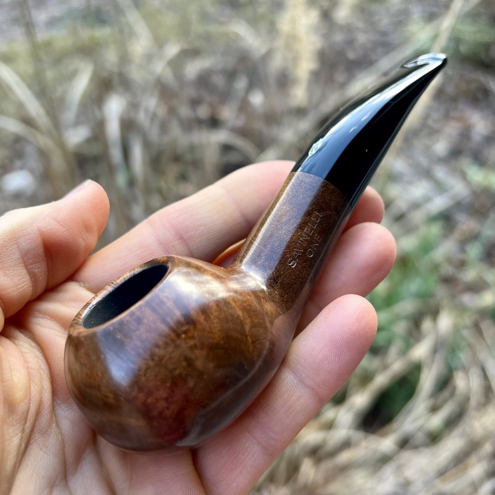 Savinelli One Starter Kit Smooth Bent Author (321) 6mm Filter Pipe - New