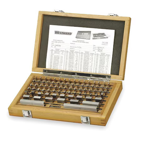 Westward 2Ynk8 Gage Block Set, Rectangular, 81 Pc