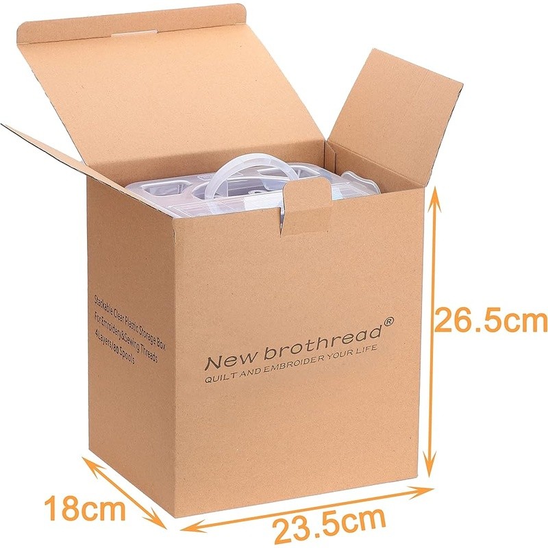 80 Spools Polyester Embroidery Thread Clear Storage Box W/ Snips Nets Chart New