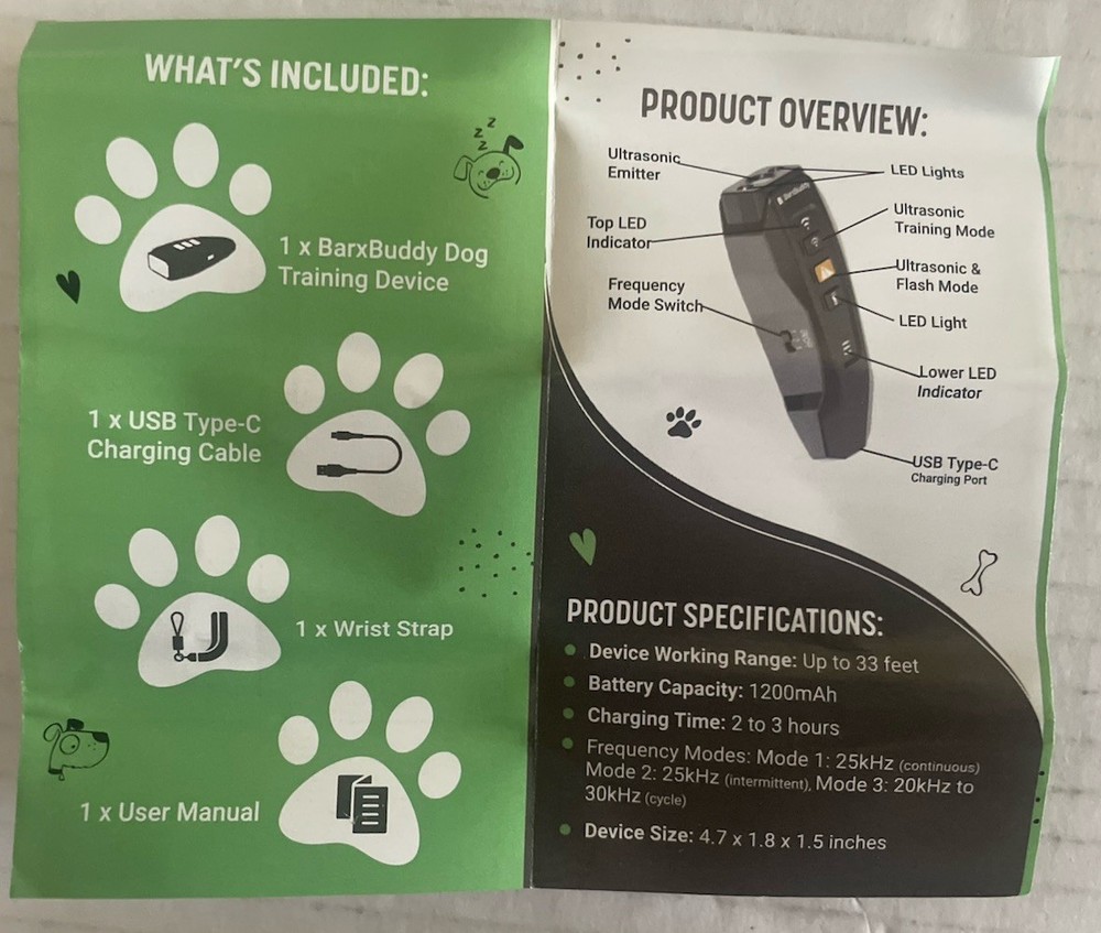 Ultrasonic Handheld Bark Deterrent