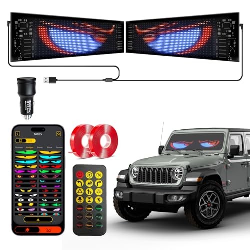 Devil Eyes Windshield LED Light 2PCS 13.7"x4" - Sync Programmable with