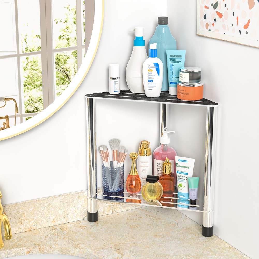 LarFaFa Stainless Steel Shower Stool for Inside Shower, 15.4'' Medium, Silver
