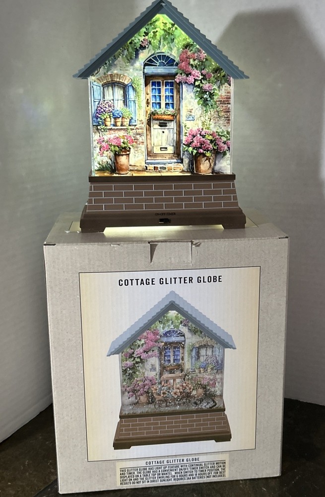 Cottage Glitter Globe by Cracker Barrel - New