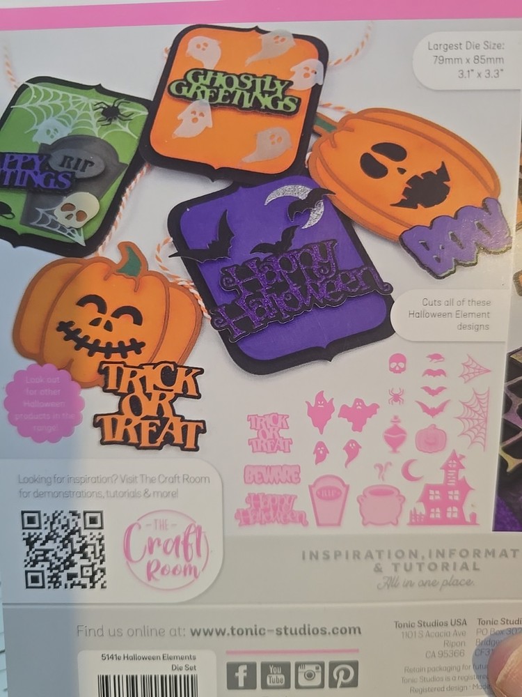 Tonic Studios Halloween Elements Dies Set Super Cute Scary