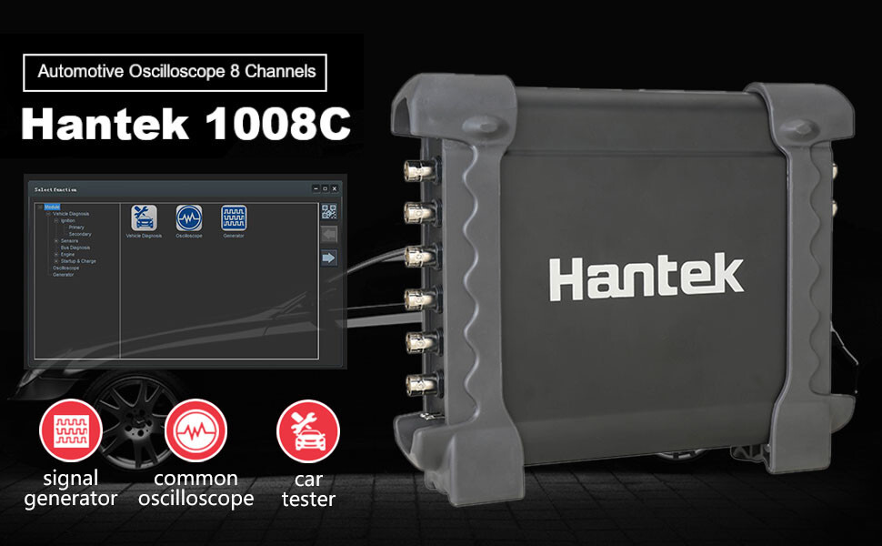 Hantek 1008C Automotive Diagnostic PC Oscilloscope Program Generator 8CH USB 2.0