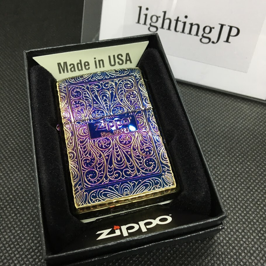 Zippo 5 Sided Processing Arabesque Aurora Gold Oxidized Lighter Limited Number