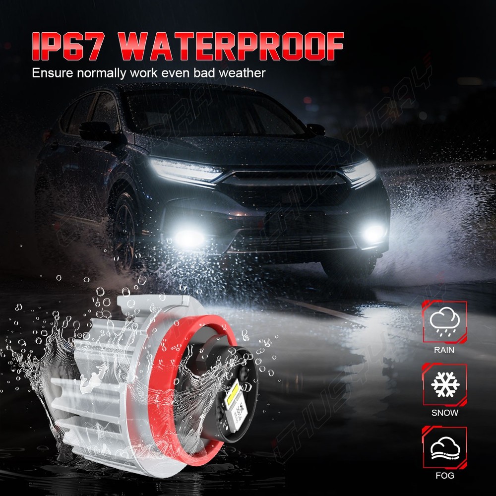 White Switchback L1B LED Front Fog Light Bulbs For Toyota Corolla Prius