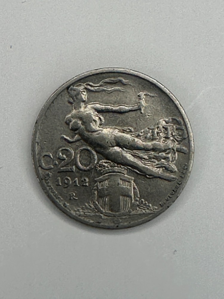 1912 Italy 20 Centesimi KM# 44