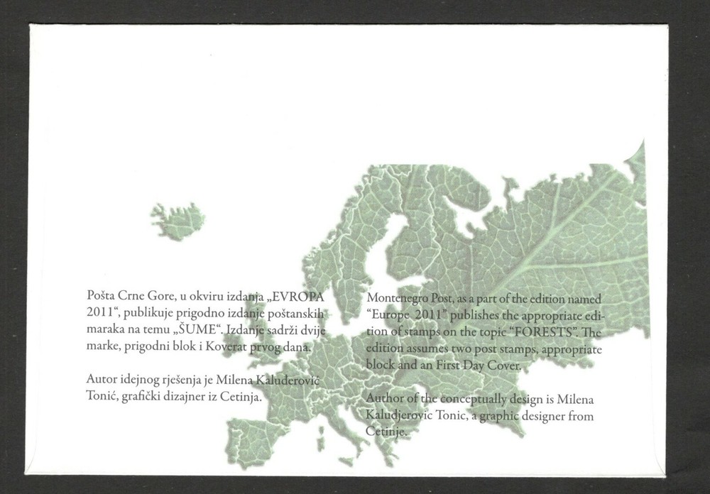 MONTENEGRO- FDC - EUROPA -SET - 2011.