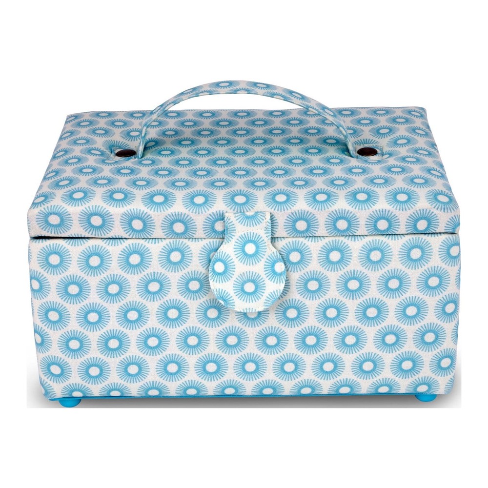 Rectangular Sewing Basket, Small, Blue Retro,NEW！