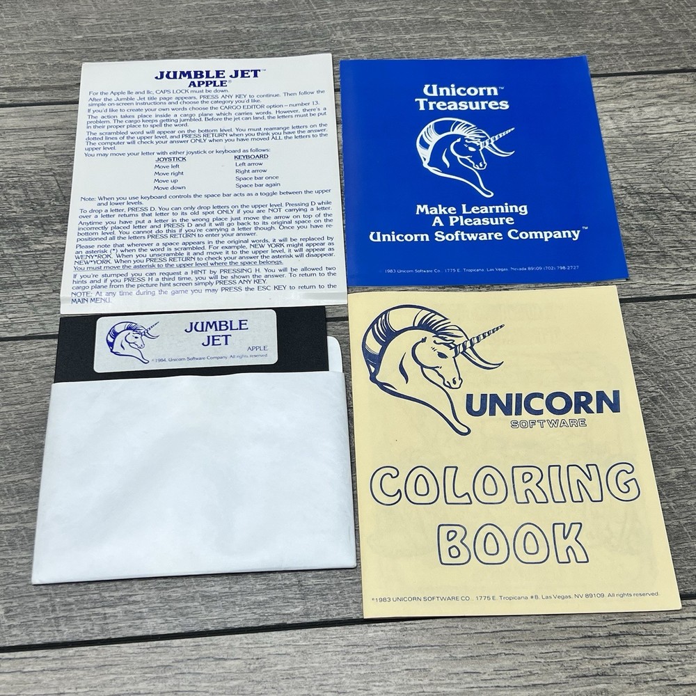 Jumble Jet by Unicorn Software Apple 1984