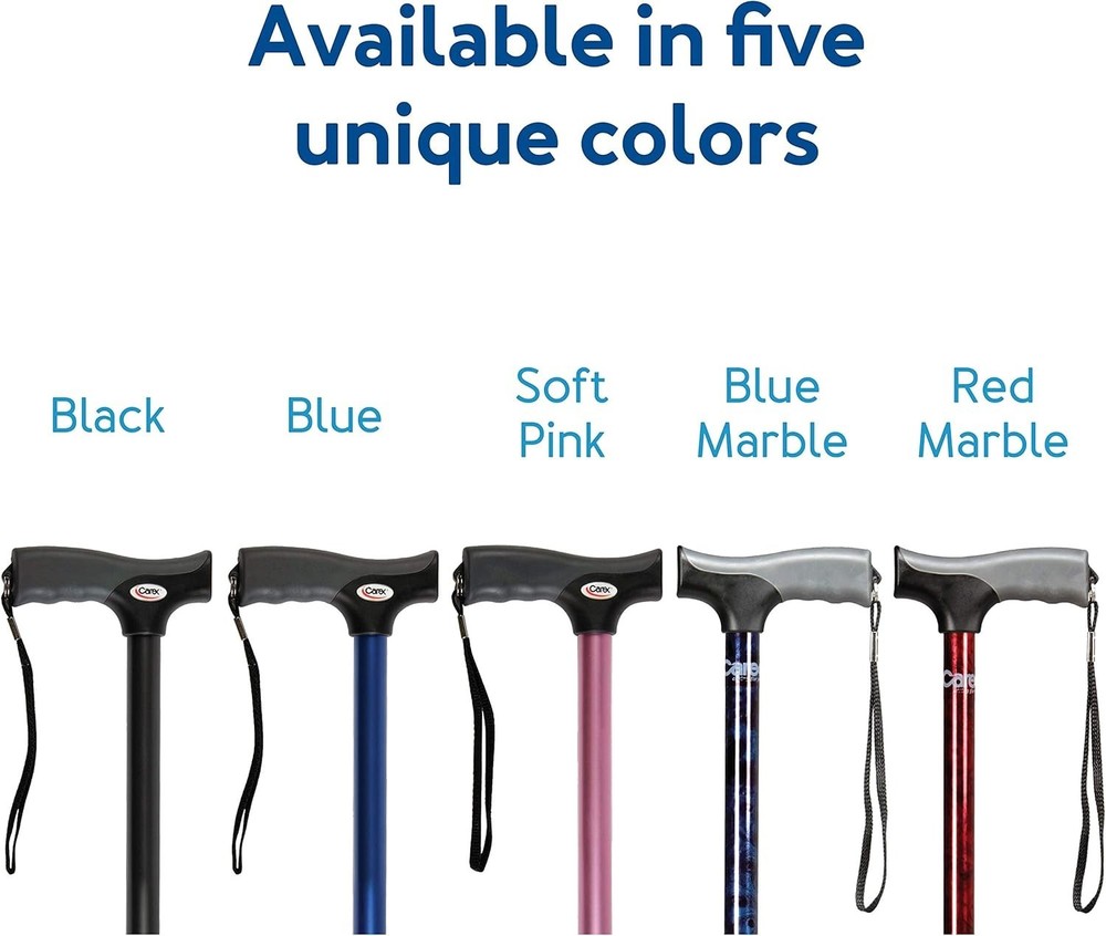 Pink Soft Grip Walking Cane - Adjustable Height, Wrist Strap