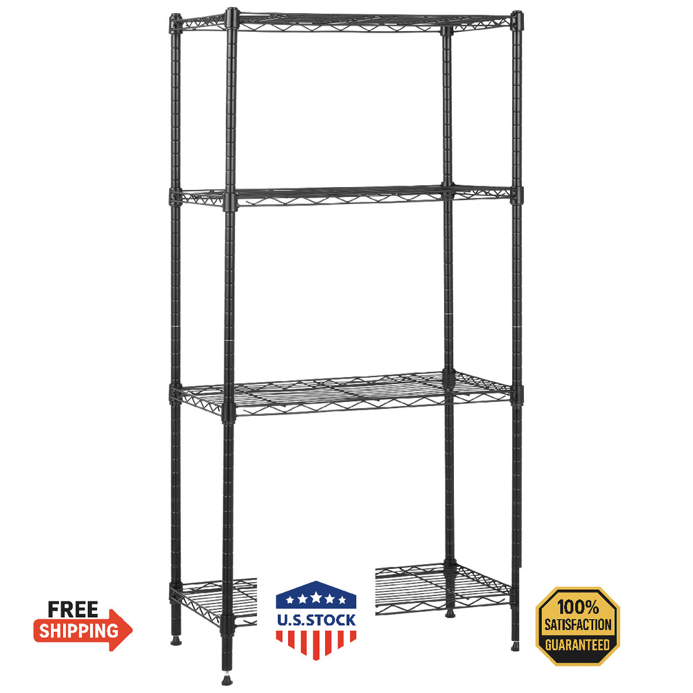 Amazon Basics 4-Shelf Steel Wire Storage Rack - Adjustable, Sturdy, Easy Assembl
