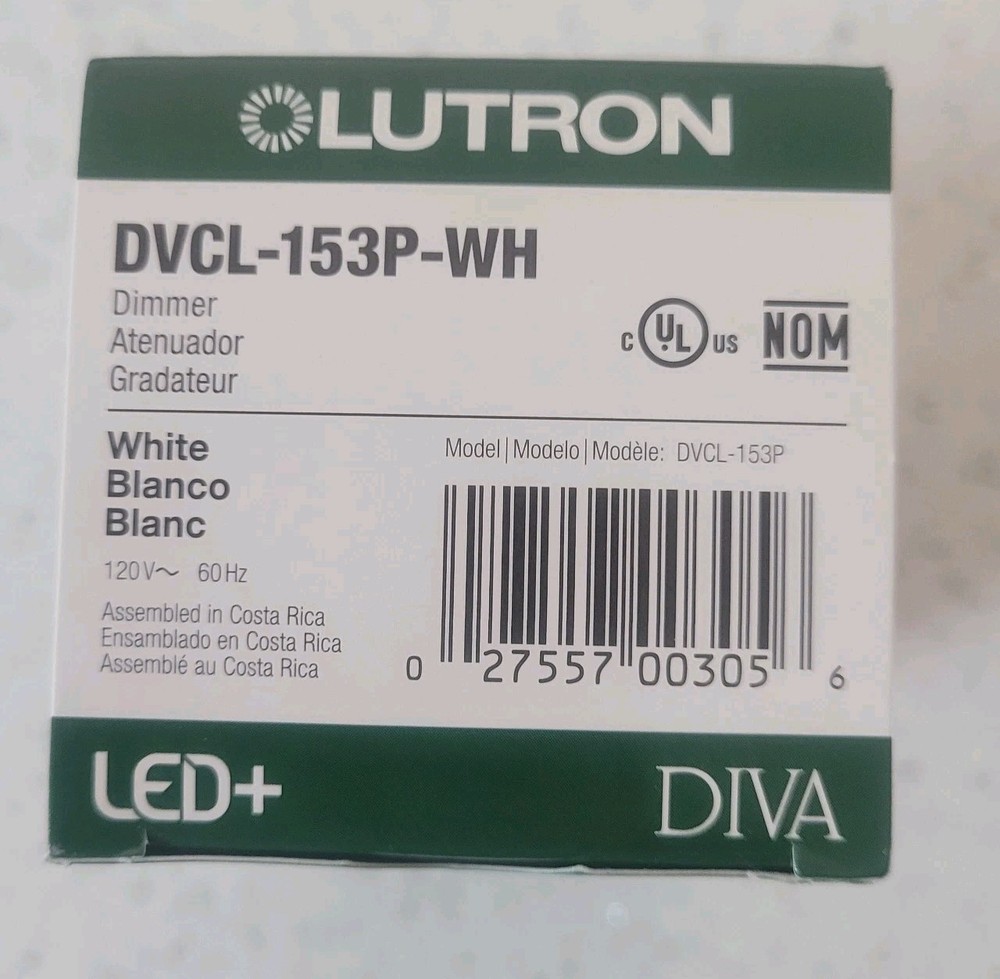 Lutron DVCL-153P-WH Dimmer Wall Light Switch - White