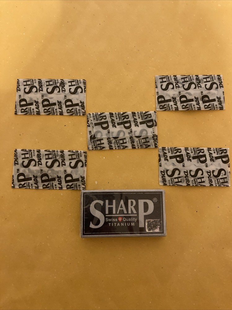 5 Double Edge Razor Blades, Sharp Titanium Swiss Quality
