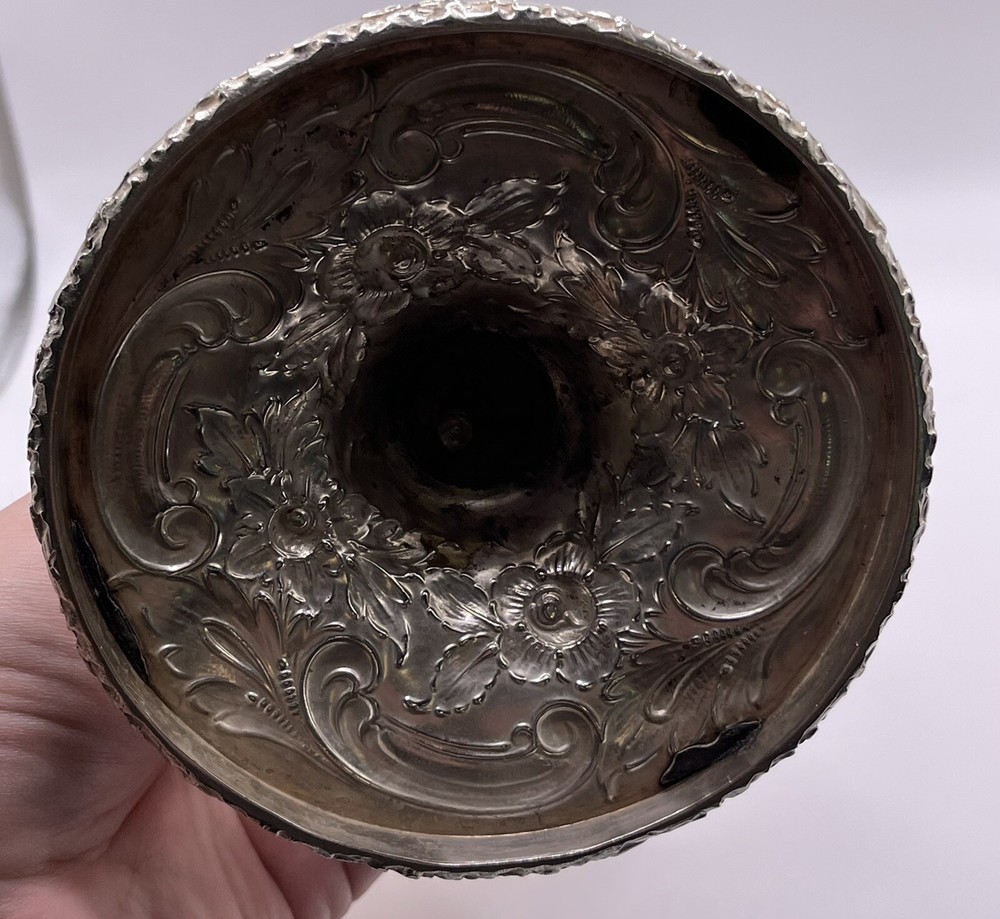 Reed & Barton Sterling Silver Repousse Tall Candlestick c.1890s
