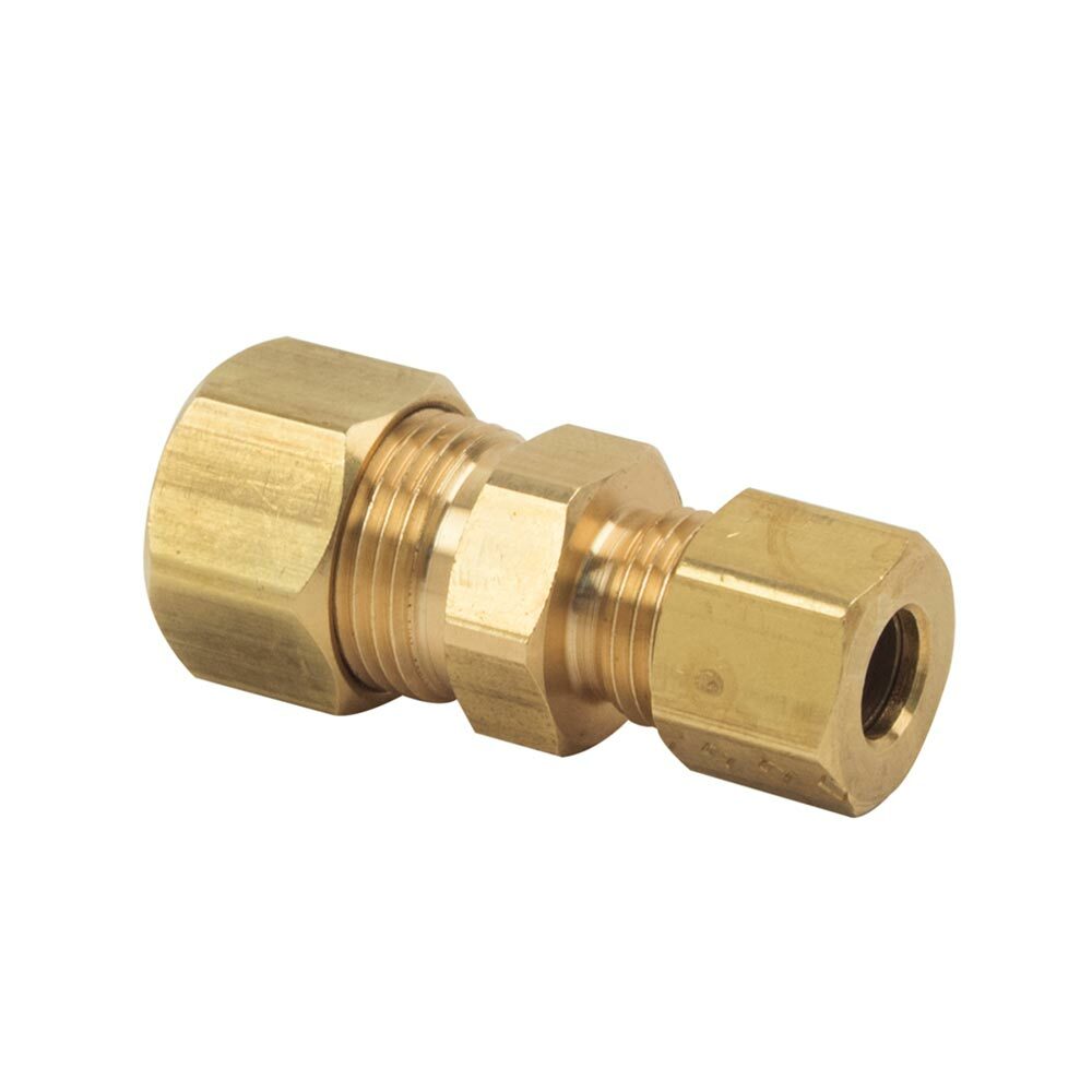 Primex 80823 /8 Inch Comp x 1/4 Inch Comp Brass Compression Union / Coupling