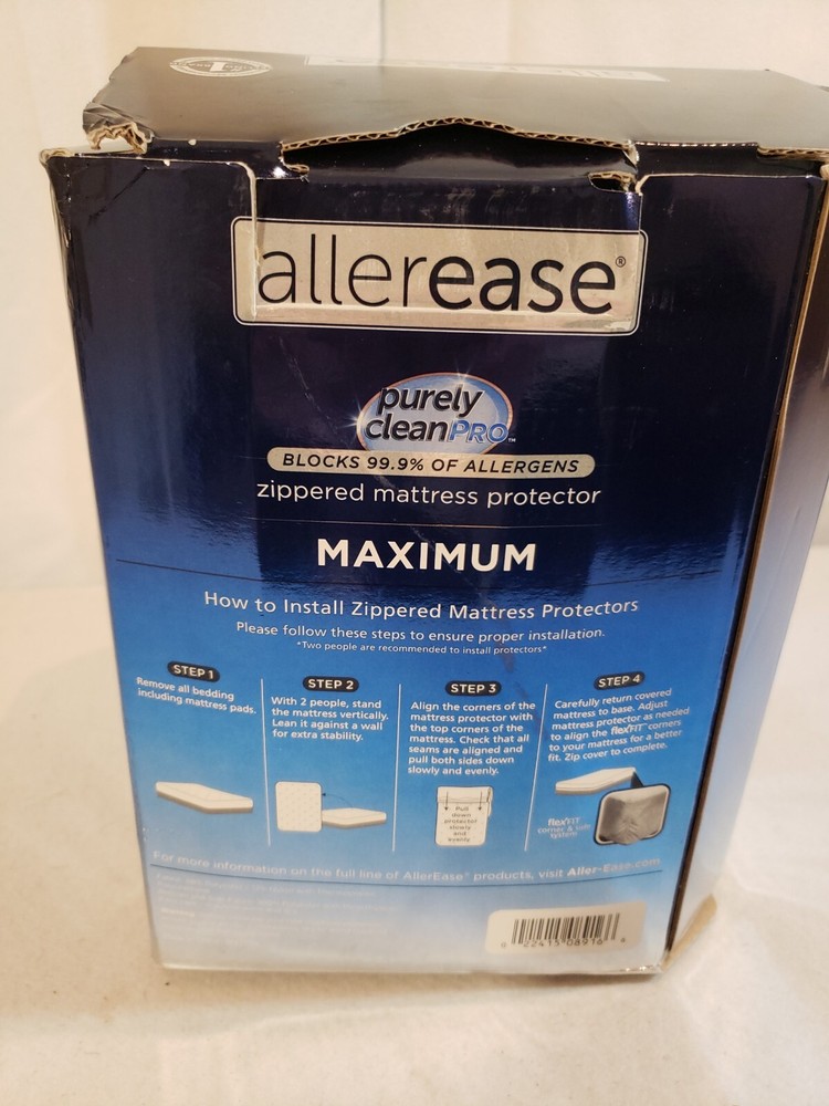 Zippered Mattress Protector, Waterproof Allerease Cover, King New