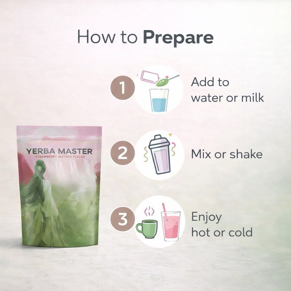 Yerba Mate Drink Mix 2PACK Bundle – Strawberry Matcha + Peach & Mango Infusion