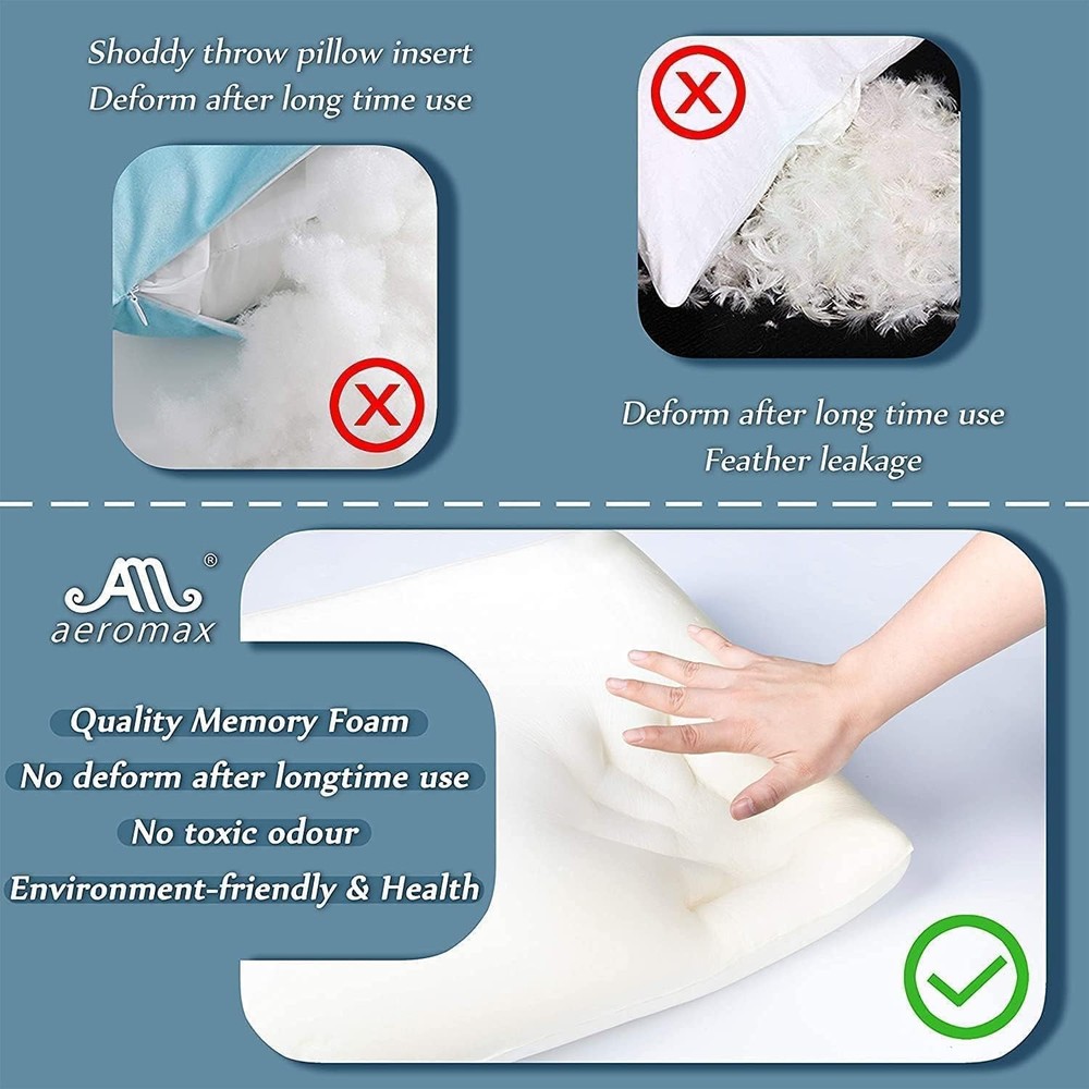 22 ×22 Throw Pillow Memory Foam Pillow Insert - Square Accent Pillow for Deco...