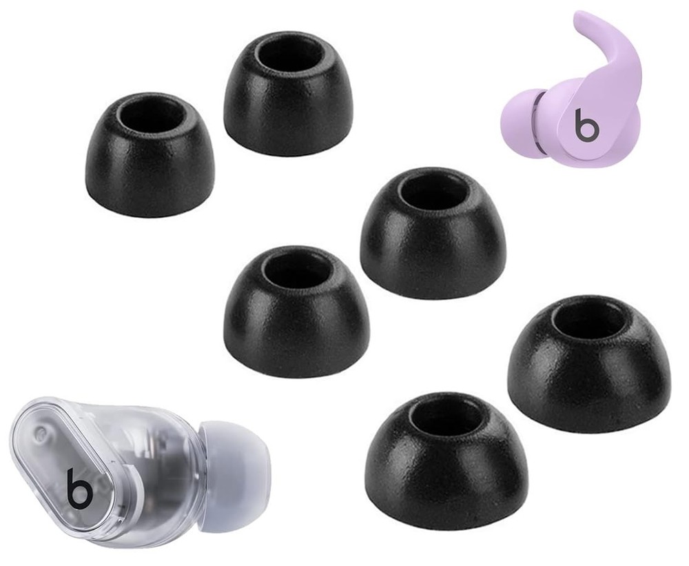 A-Focus Memory Foam Tips for Beats Studio Buds+ / Fit Pro/Solo medium, black