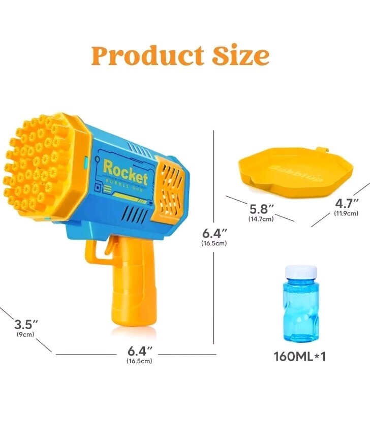 40 Hole Rocket Launcher Bubble Machine Gun Toy