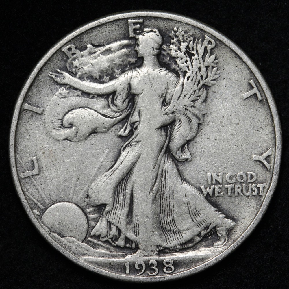1938 Walking Liberty SILVER Half Dollar Nice Circulated Condition