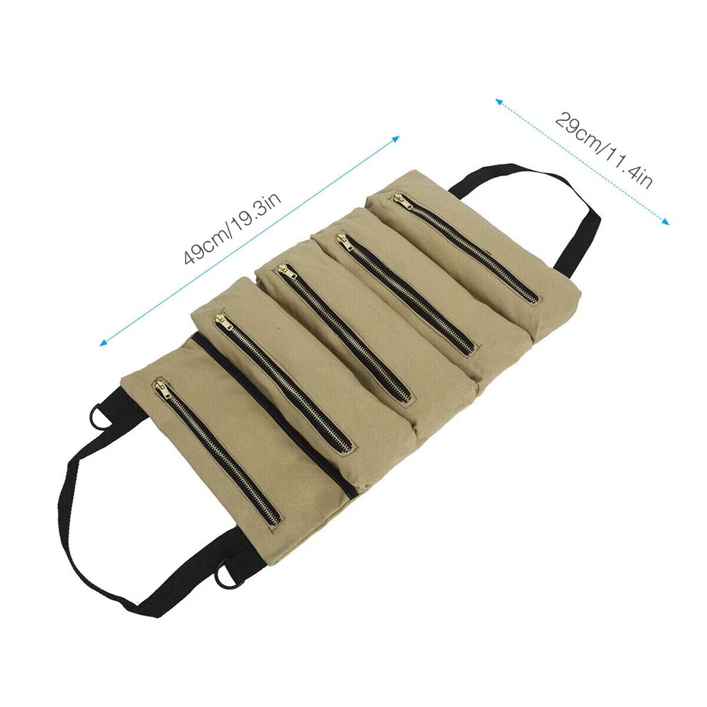 Roll Tool Waterproof Multi-Purpose Tool Roll Up Bag Wrench Pouch Hanging Carrier