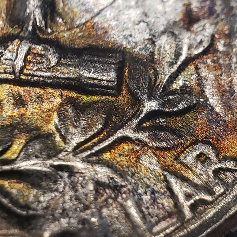 1954 25c Washington Quarter - UNC - Luster - Rainbow Pattern Toning - Y4128