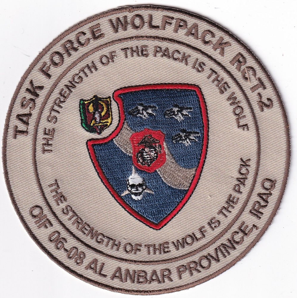 Task Force Wolfpack patch US Marine Corps Iraq patch OIF 06-08 large