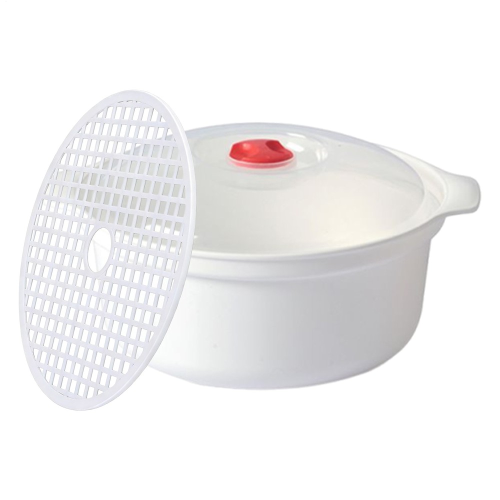 Steamer for Microwave Kitchen Cooking Containers with Lid and security