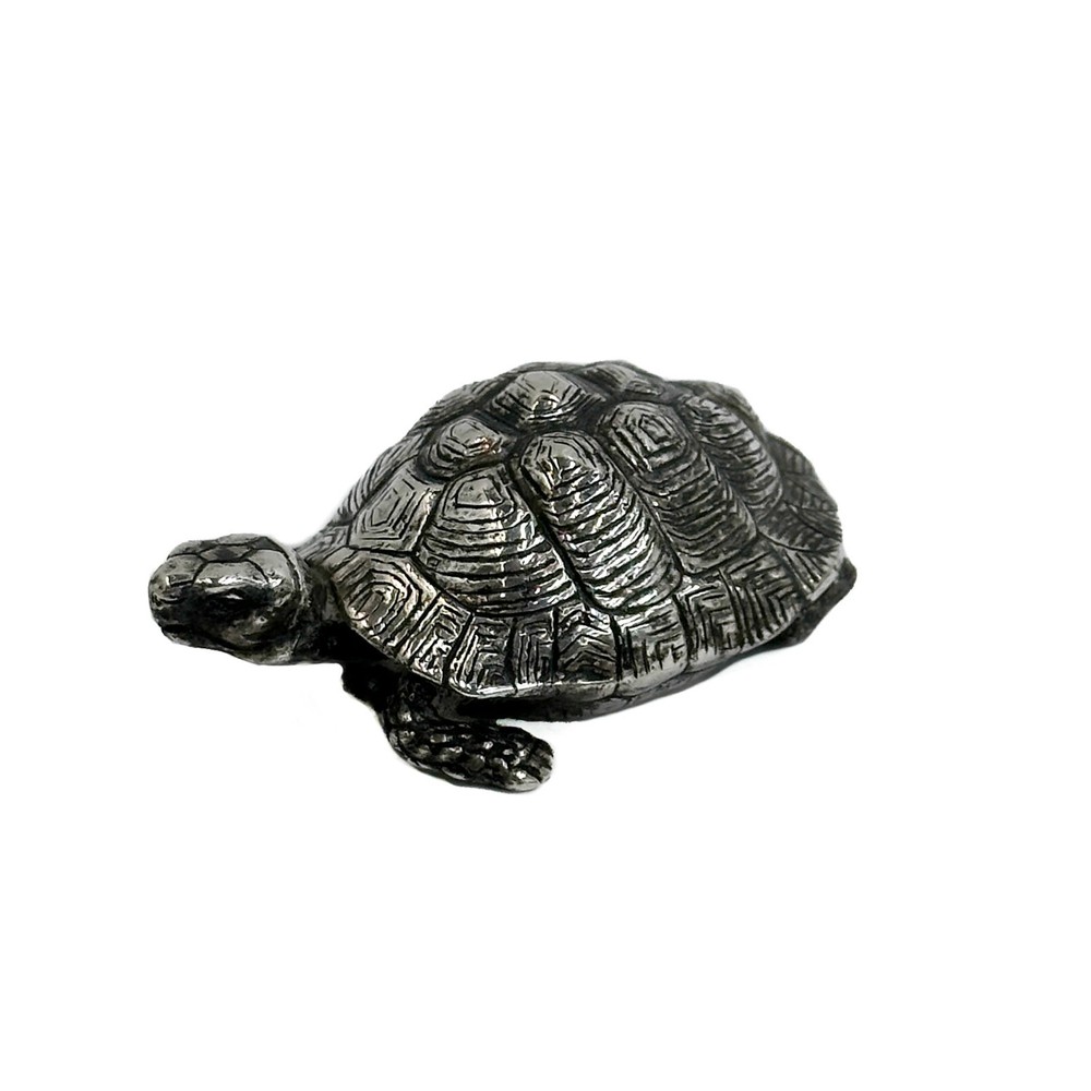 Continental Solid Silver Tortoise Figurine Signed G de la Feld early 20th cen