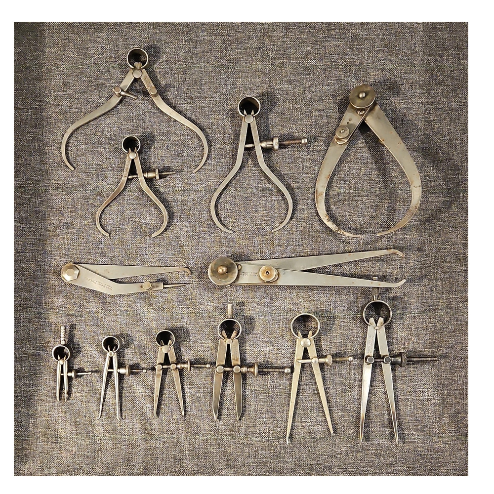 vintage Assorted Metalworking Dividers & Calipers