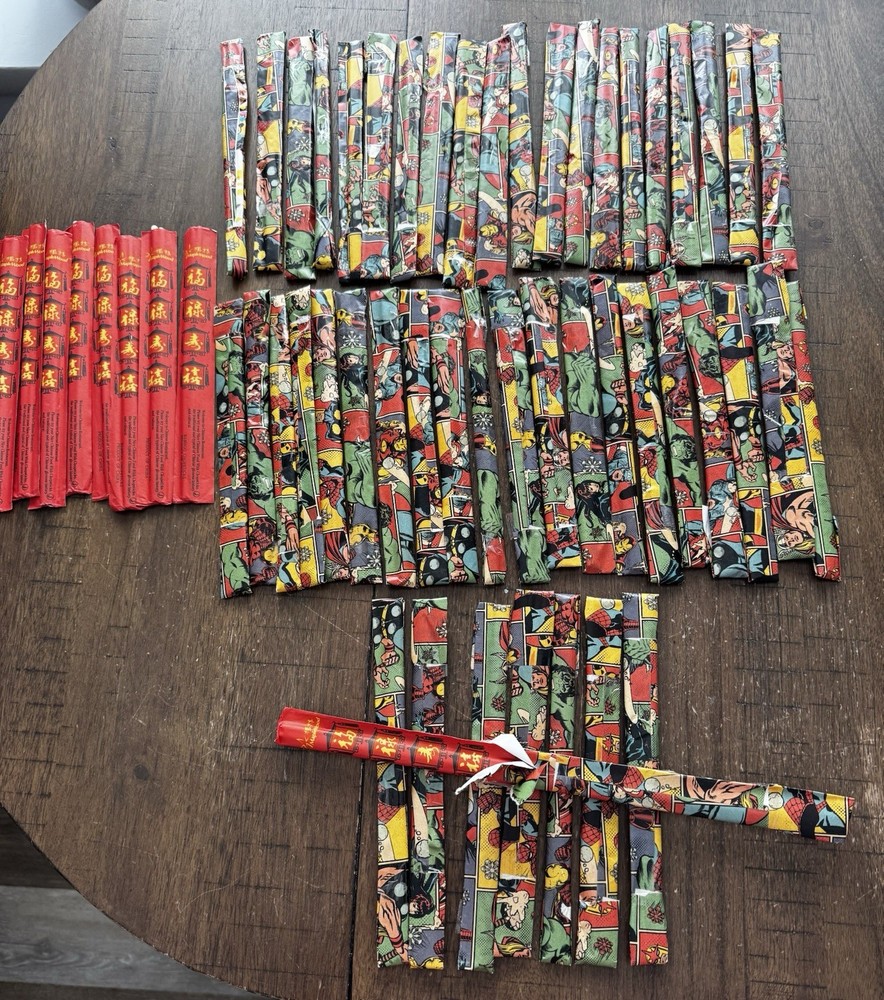 56 Sets MapleWood Bamboo Chopsticks-48 Wrapped Marvel Gift Paper 8 Regular